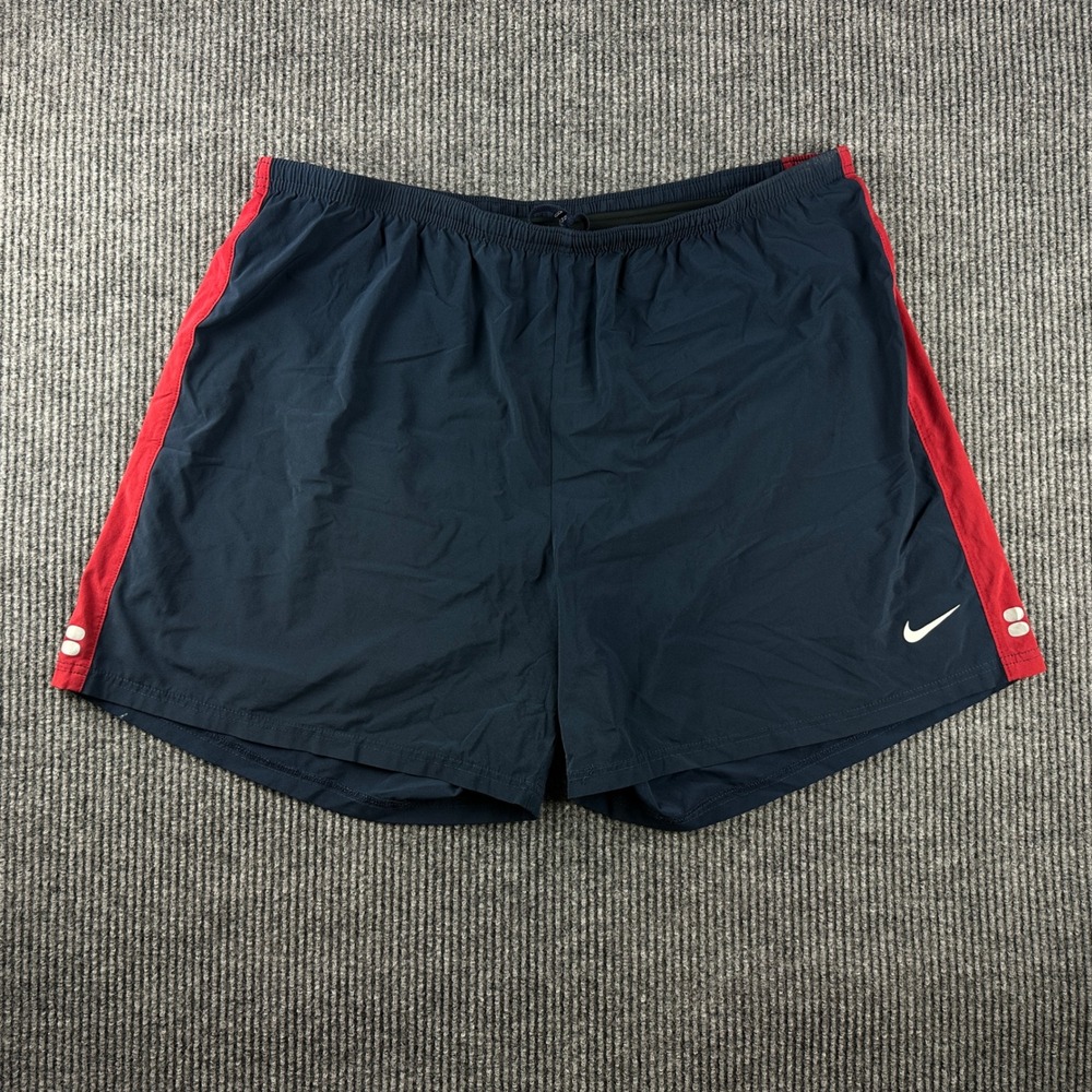 Nike Mens 3XL Dri-FIT Running Shorts Navy Blue Red Athletic Training 5 Inseam
